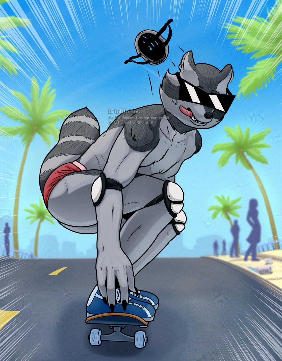 My sona skateboarding