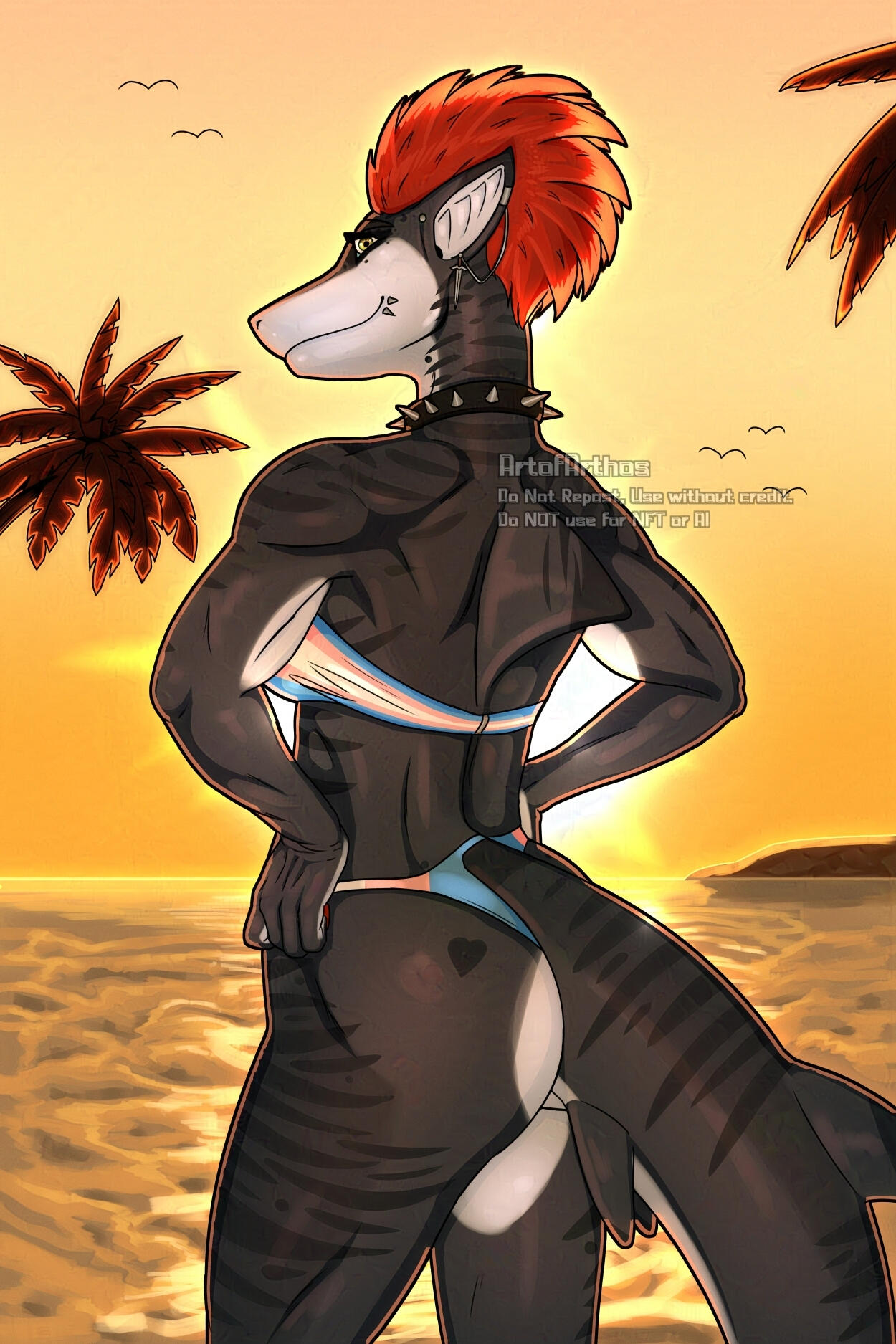 Meg the Shark Beach (chara belongs to DeathJudyPaige)