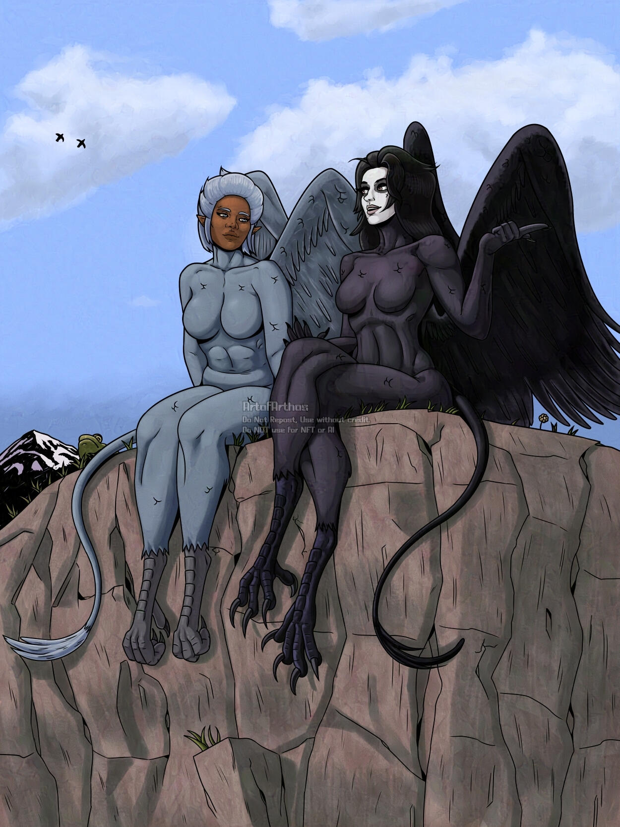 (OC) Yvonne hanging out with Pticenoga (latter chara belongs to Natalie de Corsair)