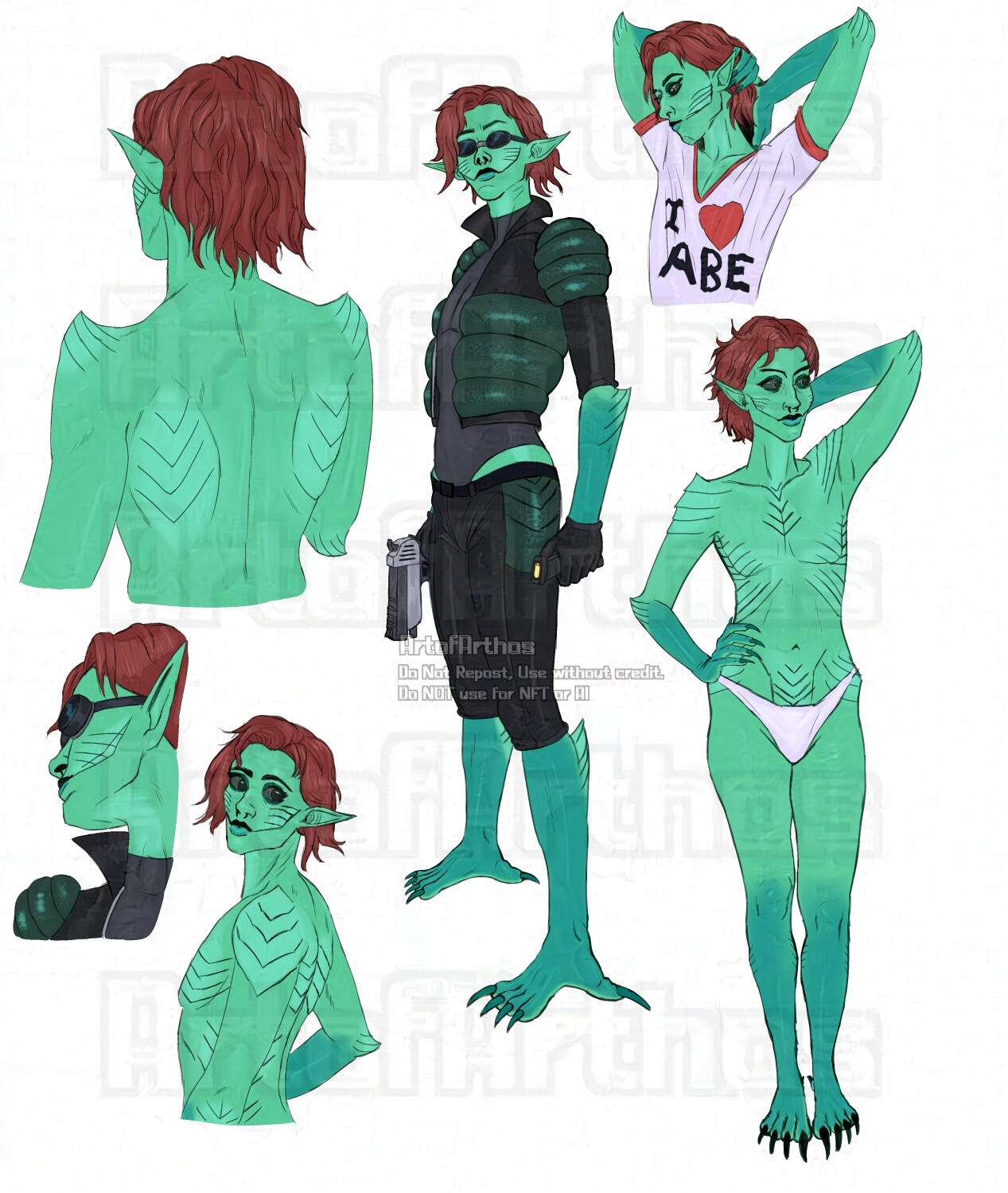 color sketches of @shroom_alien's sona