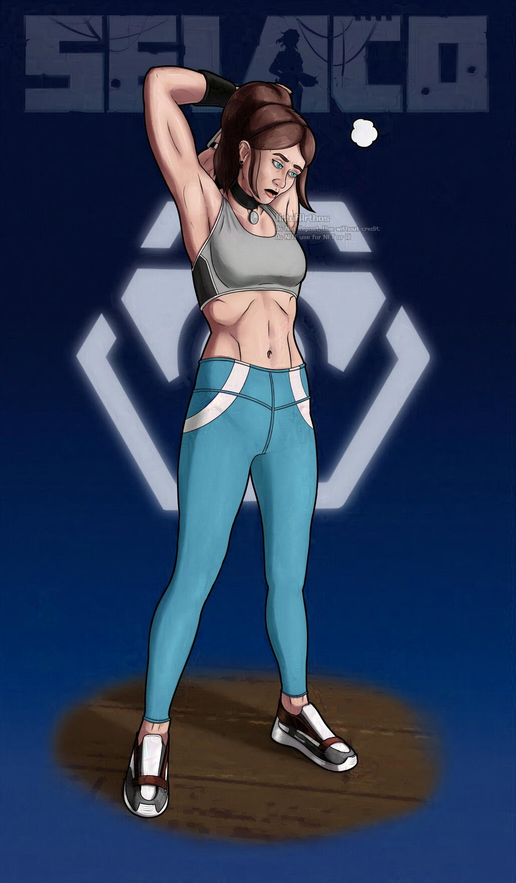 Dawn from Selaco stretching at the Gym