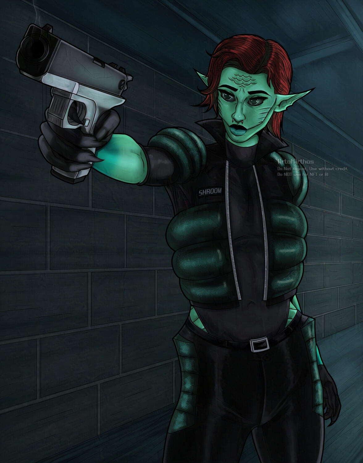 Shroom the Alien with a gun