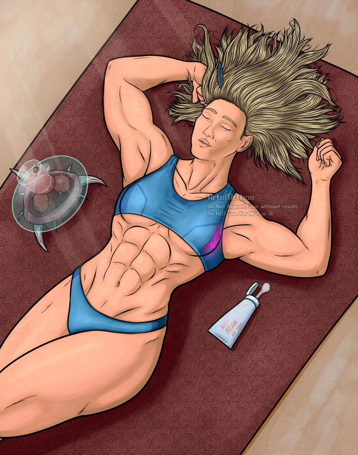 Samus Aran at the Beach